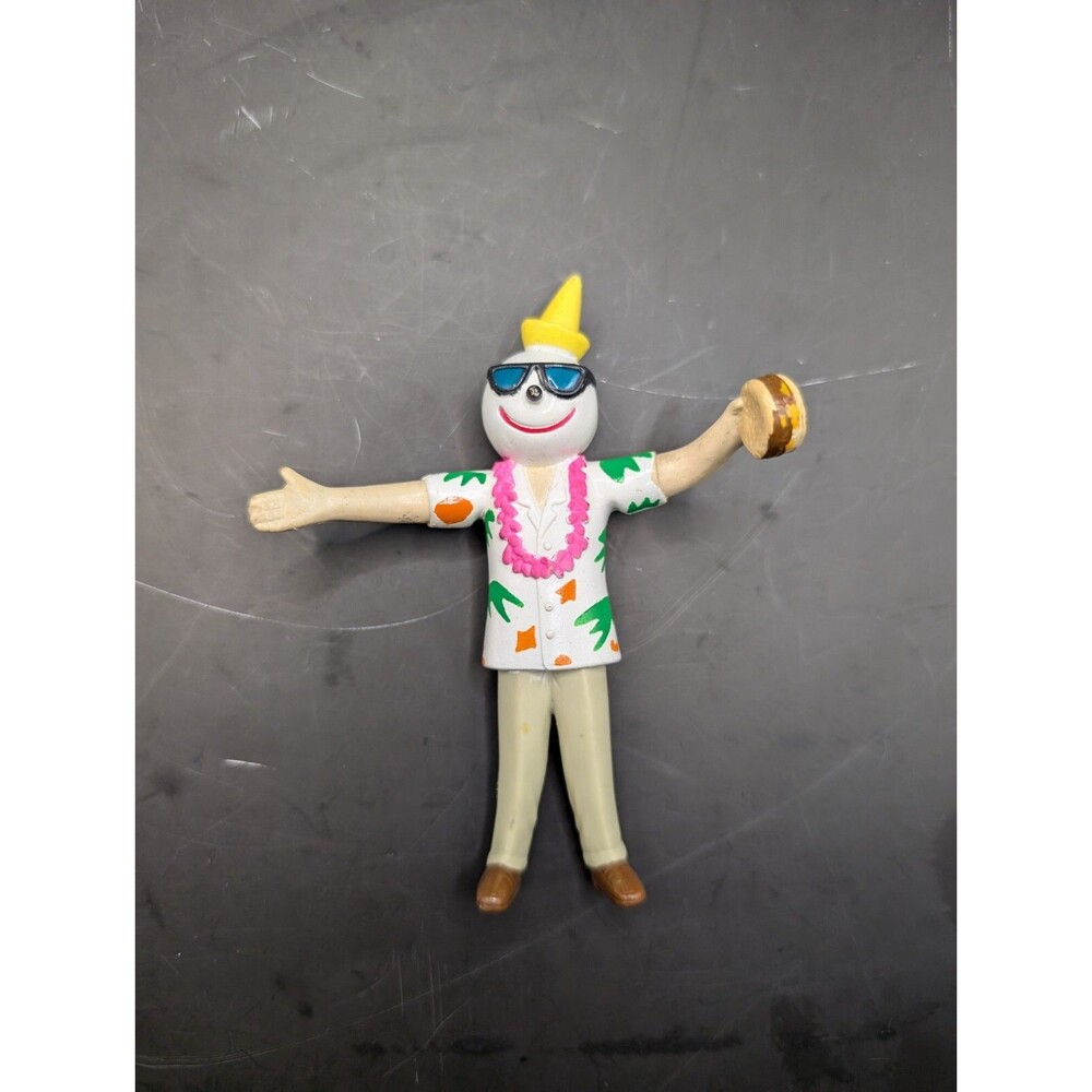 Jack In The Box Kids Meal Toys Bendable Hawaiian shirt Jack with Hamburger 1999